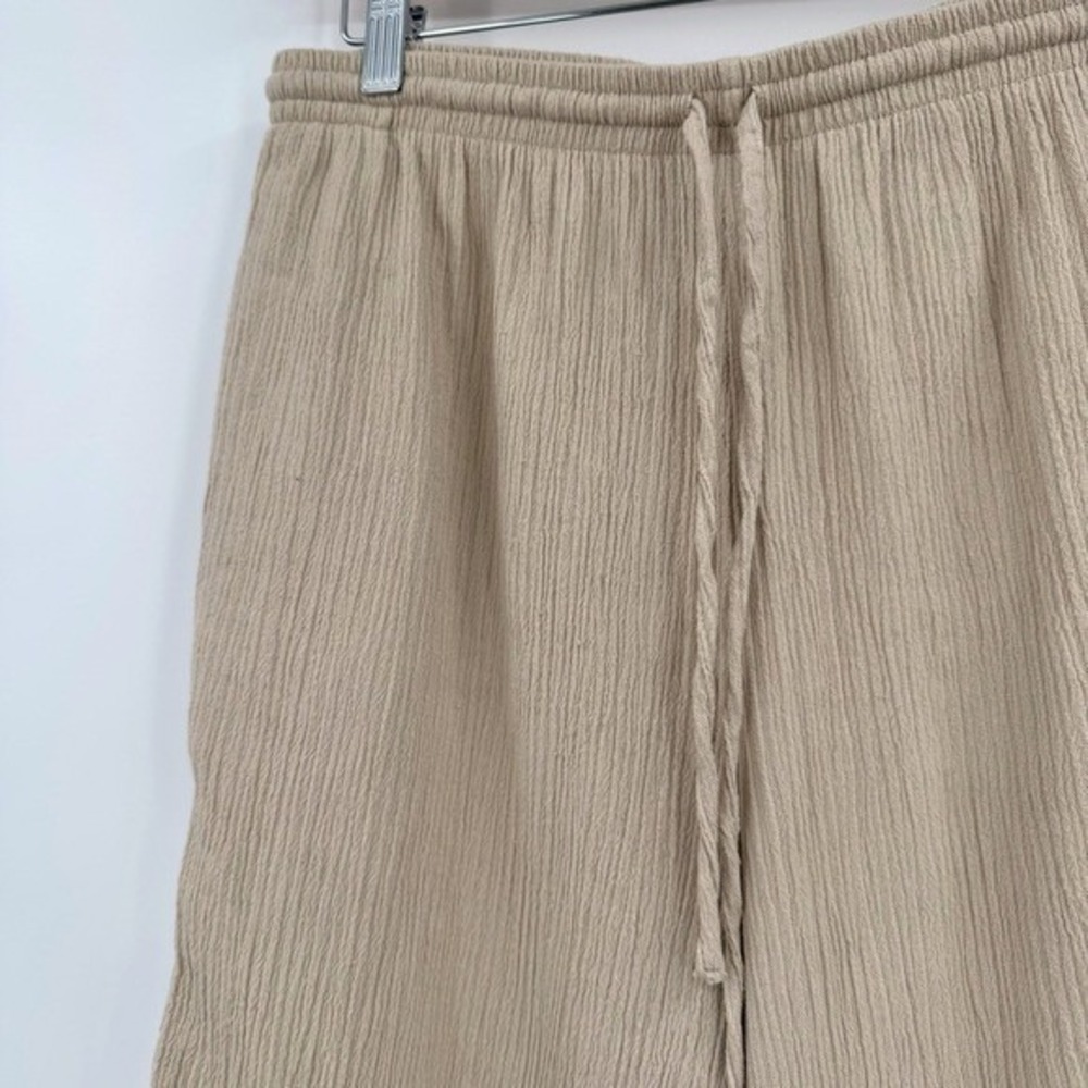 Alfred Dunner Vtg Beige Crepe/Ribbed Textured Drawstring Pants Women's - Picture 2 of 8